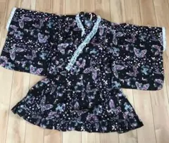 （女の子）バタフライ　蝶柄　セパレート浴衣　130cm