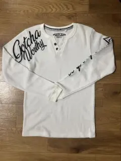 GOTCHA ヘンリーネック ワッフル長袖カットソー ホワイト Sのサムネイル