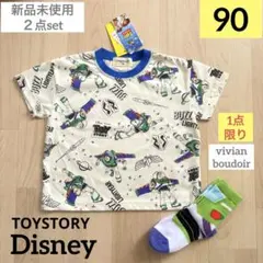 新品２点②トイストーリー バズ 半袖Tシャツ◆なりきり靴下ソックス15〜20cmのサムネイル