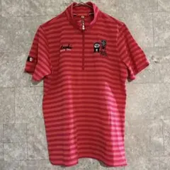 【美品】マリクレール スポール ゴルフウェア LL ボーダー ピンク