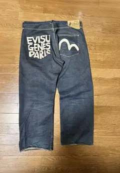希少 EVISU GENES 刺繍 W38×34 赤耳 極太 デニムのサムネイル