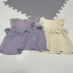 【値下げ】プティマイン　ノースリーブ　チュニック　80 2枚セット