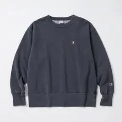 champion スウェット　染め加工　ブラック染め　クルーネック