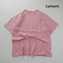 Carhartt ポケットTシャツ M ピンク ワンポイントロゴ
