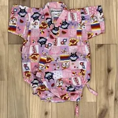 【美品】試着のみ　アンパンマン　80サイズ　ロンパース　甚平 ピンク