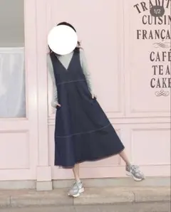 GU デニムジャンパードレス