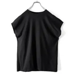 美品 サロンアダムエロぺ プリマザイム ドルマンTシャツ フレンチスリーブ 黒のサムネイル