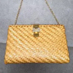 美品/イタリア製】Erre Florence エレフローレンス ラタン編み込み 