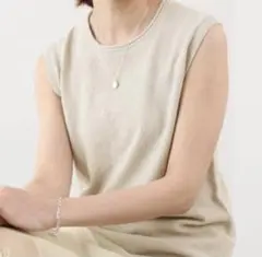 【IENA コットンブークレーノースリーブ】