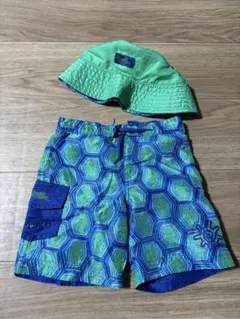 UV SKINZ ベビー水着 3T 青緑 六角形
