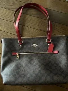 COACH トートバッグ ブラウン/レッド