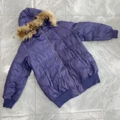 ANNA VITA ダウンジャケット フード付 ファー装飾 フルジップ パープル
