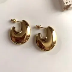 ステンレス　ぷっくりメタル　ピアス