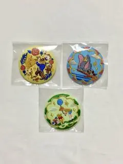 ディズニー 刺繍缶バッジ 美女と野獣 ダンボ クマのプーさん