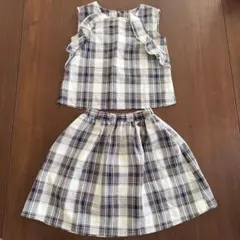 【ルルピーニ】チェック柄 セットアップ ノースリーブ キュロット サイズ100