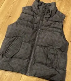 ダウンベスト　110cm ネイビーチェック