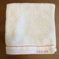 CELINE セリーヌ タオルハンカチ ホワイト ピンク　ウォッシュタオルのサムネイル
