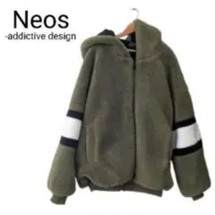 【美品】neos ネオス ボアブルゾン フリース パーカー ビッグシルエット L