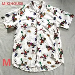 【平成レトロ】ミキハウス MIKIHOUSE 総柄シャツ アメフト クマ 犬 Mのサムネイル