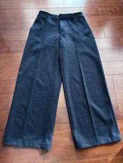 ブラッシュドジャージーワイドパンツL ダークグレー