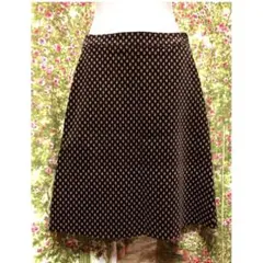 オゾック　コーデュロイ風スカート　ドット柄