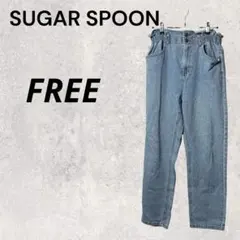 SUGARSPOON ブルー FREE ジーパン ハイウエスト ゴムウエスト 秋のサムネイル