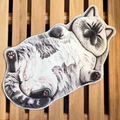 玄関マット 猫型マット 猫好き ヘソ天 秋冬 模様替え シャム猫 ダイカット