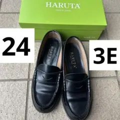 HARUTA ローファー 革靴 24EEE 幅広 黒 日本製 MHGC 3048