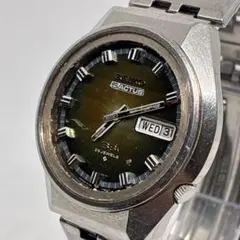 良品 稼働品 セイコー ファイブアクタス メンズ 腕時計 グリーン文字盤