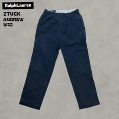 ポロラルフローレンアンドリューパンツ2タックチノパンツネイビー古着32/32
