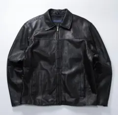 レザージャケット　トラッカージャケット　ブラック　ラムレザー