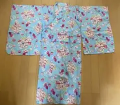 花柄 浴衣 130cm 7-9才　水色