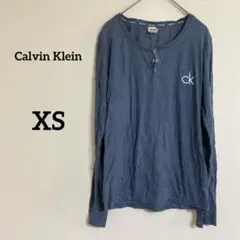 Calvin Klein 【XS】 ネイビー 長袖 カットソー ボタン