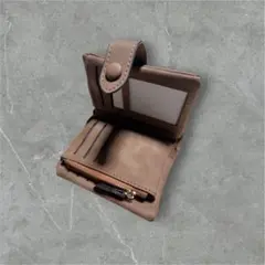 ブラウン 二つ折り財布 合成皮革