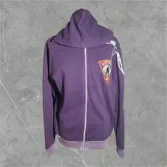 00s 平成ギャル お兄系 英字 y2k グランジ パンク ジップパーカー 紫