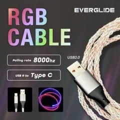 EVERGLIDE RGB USB A to Type Cケーブル 1.2m