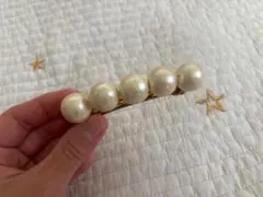 パールホワイト バレッタ