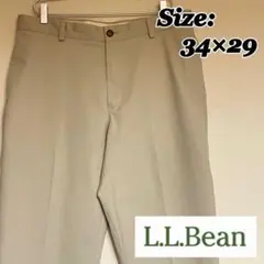 L.L.Bean クラシックフィット チノパン ベージュ ワイドシルエットW34のサムネイル