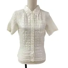 YOSHIKI HISHINUMA プリーツトップス ベスト ホワイト 90s Yoshiki Hishinuma White Sculptural Top