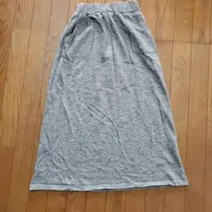 春秋グレー スウェット生地ロングスカート Mサイズ