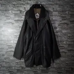 L.Lambertarriシープスキンチェスターコート 異素材2重ワイドカラー