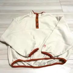 クリーム色 ハーフジップ トレーナー　フリース