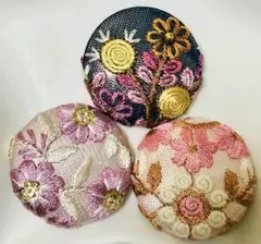 126-ハンドメイドインド刺繍★ブローチセット（説明欄必読‼︎）