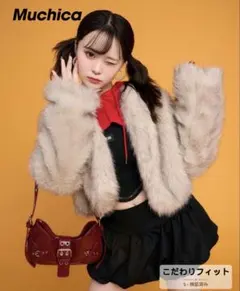 SHEIN ファーコート カーキ Sサイズ