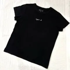 【アニエスベー/agnès b.】ロゴTシャツブラックレディースT2（Mサイズ）