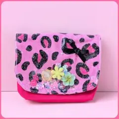 大きめ　移動ポケット　シャカシャカ　ギャル　レオパード　ピンクのサムネイル