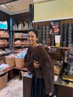 【新品タグ付き✨️】ロージーモンスター ペプラム カーディガン ピンク PINK HOUSE ニットカーディガン 花柄デザイン