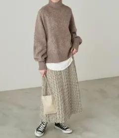 新品タグ付　チャコクローゼット　花柄　プリーツロングスカート