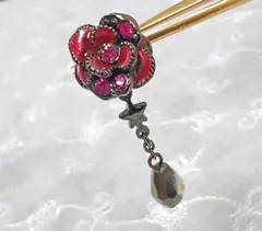 【8/12まで値下げ】ANNA SUI アナスイ　ピアス　薔薇　レッド　片耳のみのサムネイル