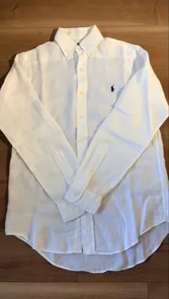 【美品】ポロラルフローレン 麻リネン長袖シャツ ホワイト XS（165/88A)のサムネイル